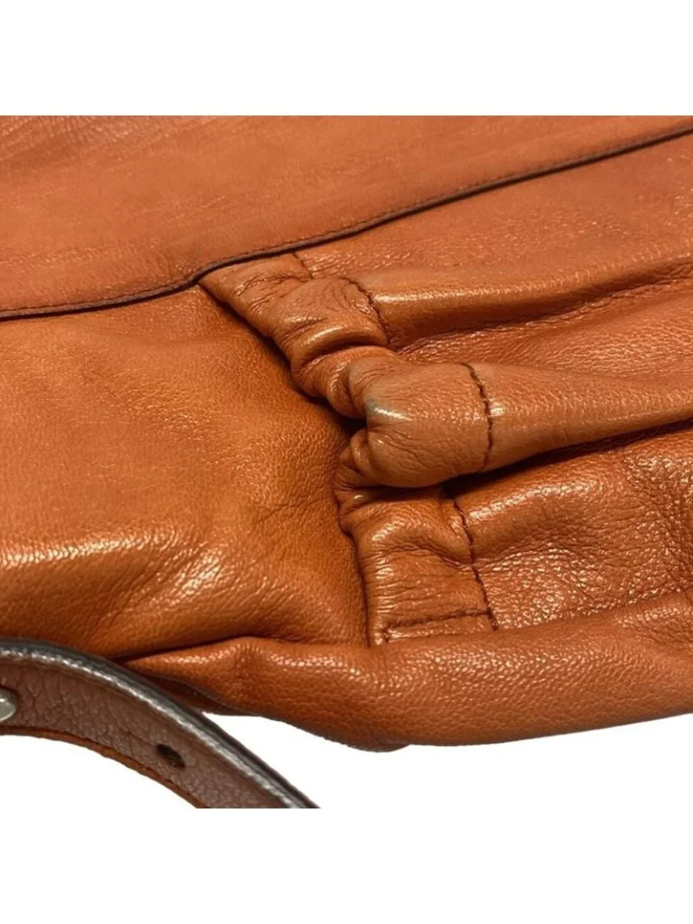 Saint Laurent Rive Gauche Handbag Mombasa Orange Leather - Picture 14 of 15